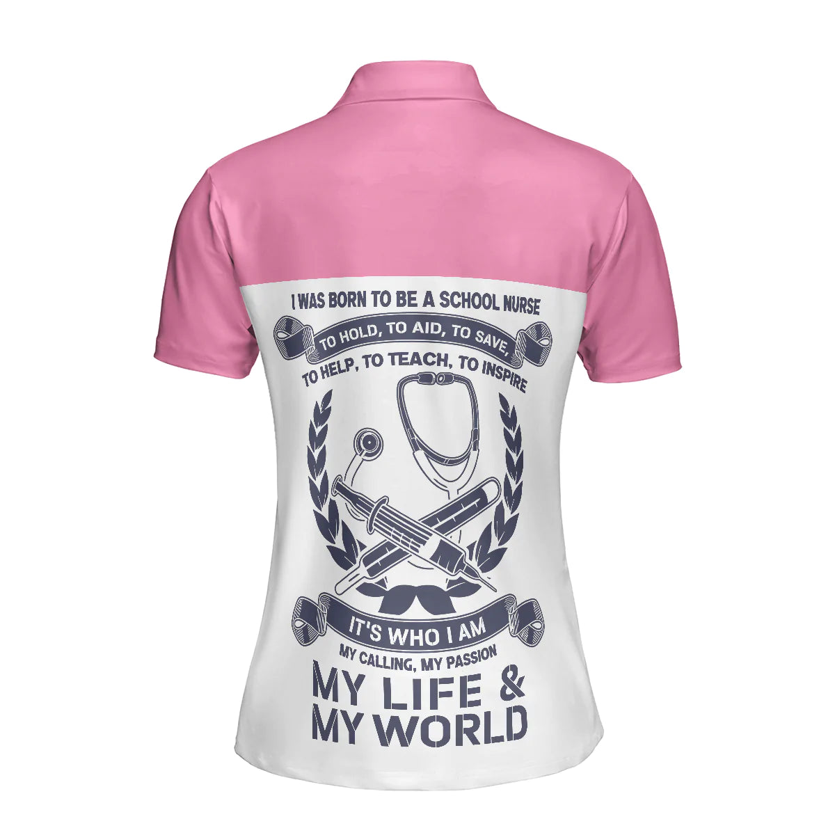 Argyle Pattern Nurses Women Polo Shirt, I Was Born To Be A School Nurse Short Sleeve Shirt For Nurses, Nurse Vibes Shirt