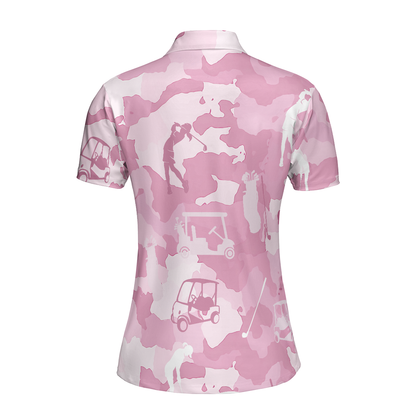 Golf Girl Camouflage Short Sleeve Women Polo Shirt, Gift Golf For Women, Best Gift For Women Golfers