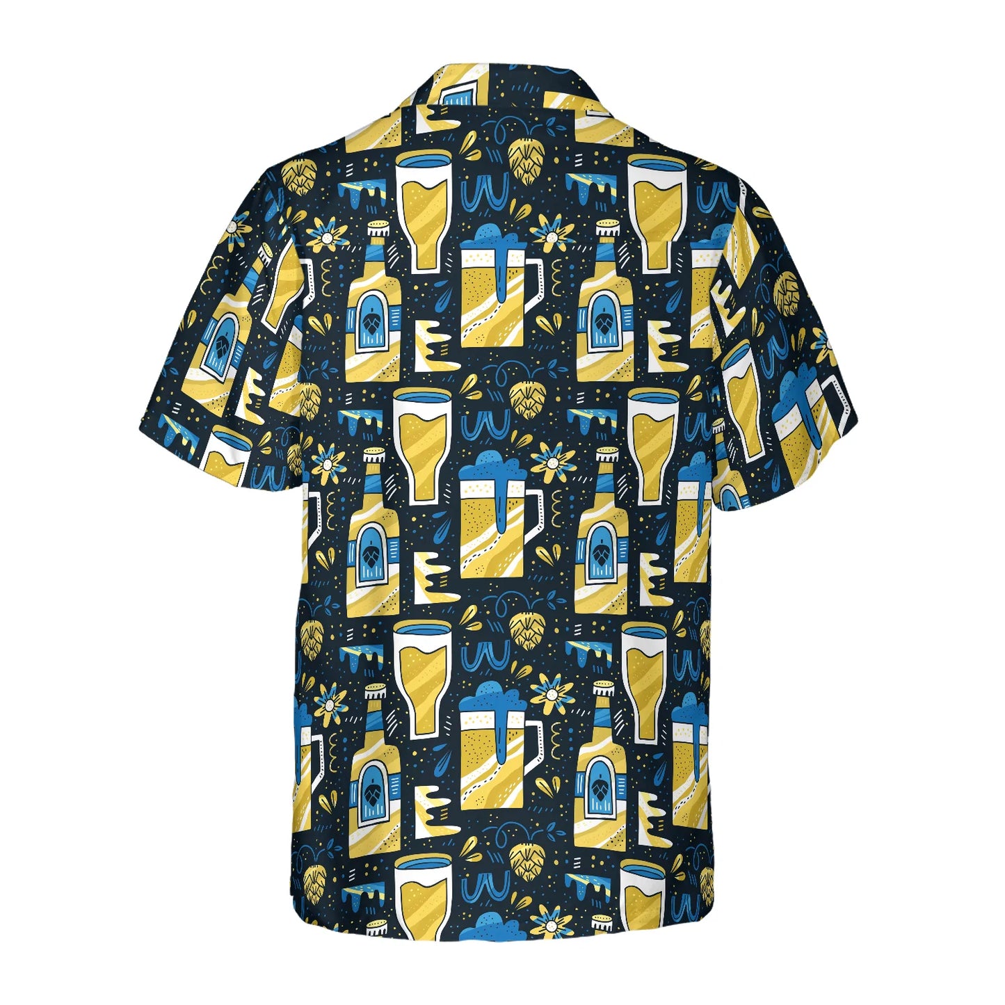 Beer Pattern Hawaiian Shirt, Beer Tropical Summer Aloha Shirt For Men, Perfect Gift For Beer Lovers, Friends, Husband, Boyfriend, Family