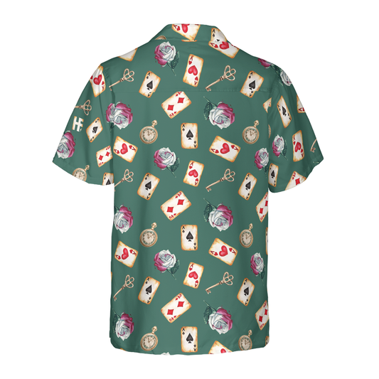 Casino Poker Green Background Hawaiian Shirt, Best Gift For Husband, Wife, Boyfriend, Girlfriend, Friend, Family