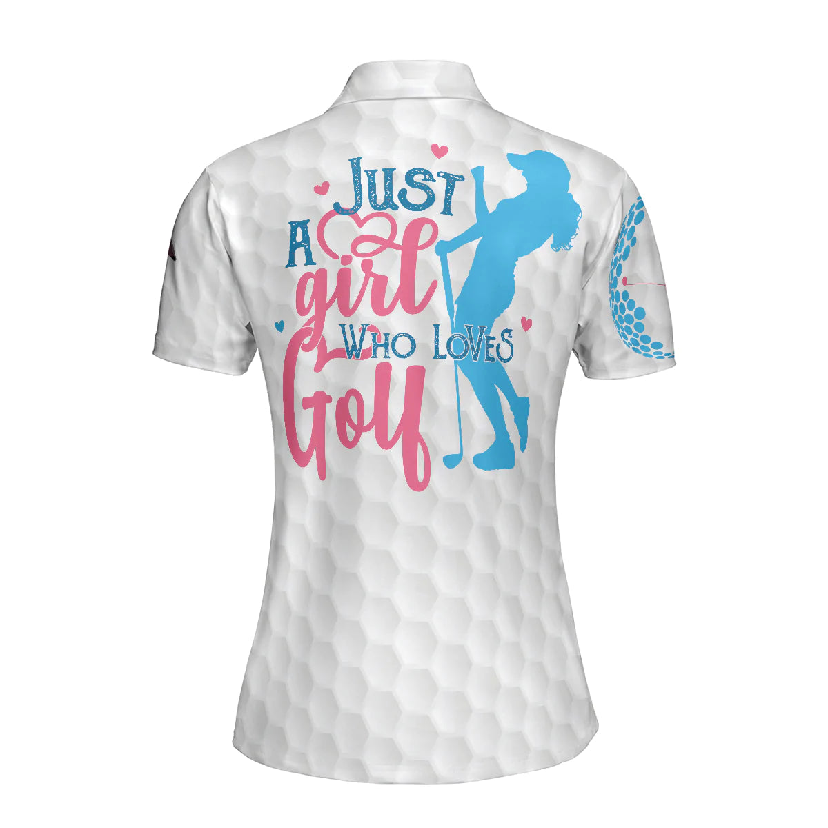 Golf Balls Pattern American Flag Women Polo Shirt, Just A Girl Who Loves Golf Short Sleeve Women Polo Shirt, Gift For Female Golfers