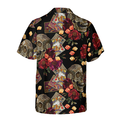 Casino Skull Colorful Hawaiian Shirt, Best Gift For Husband, Wife, Boyfriend, Girlfriend, Friend, Family