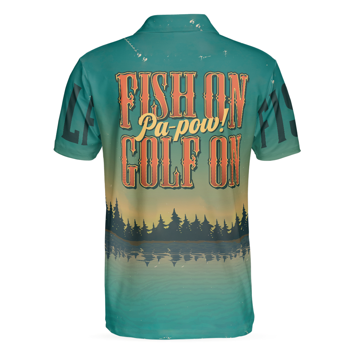 Fly Fishing And Golf Men Polo Shirt, Fish On Golf On Pa-Pow