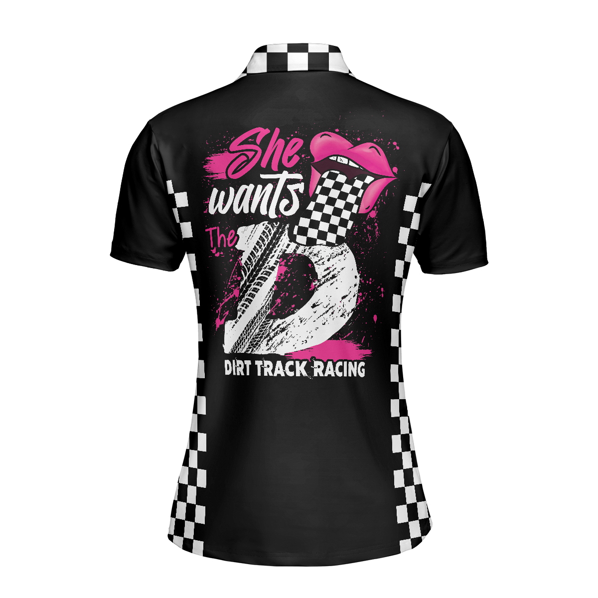 She Wants The D Dirt Track Racing Short Sleeve Women Polo Shirt, Adult Humor Dirt Track Racing Shirt For Ladies - Best Gift For Women, Female