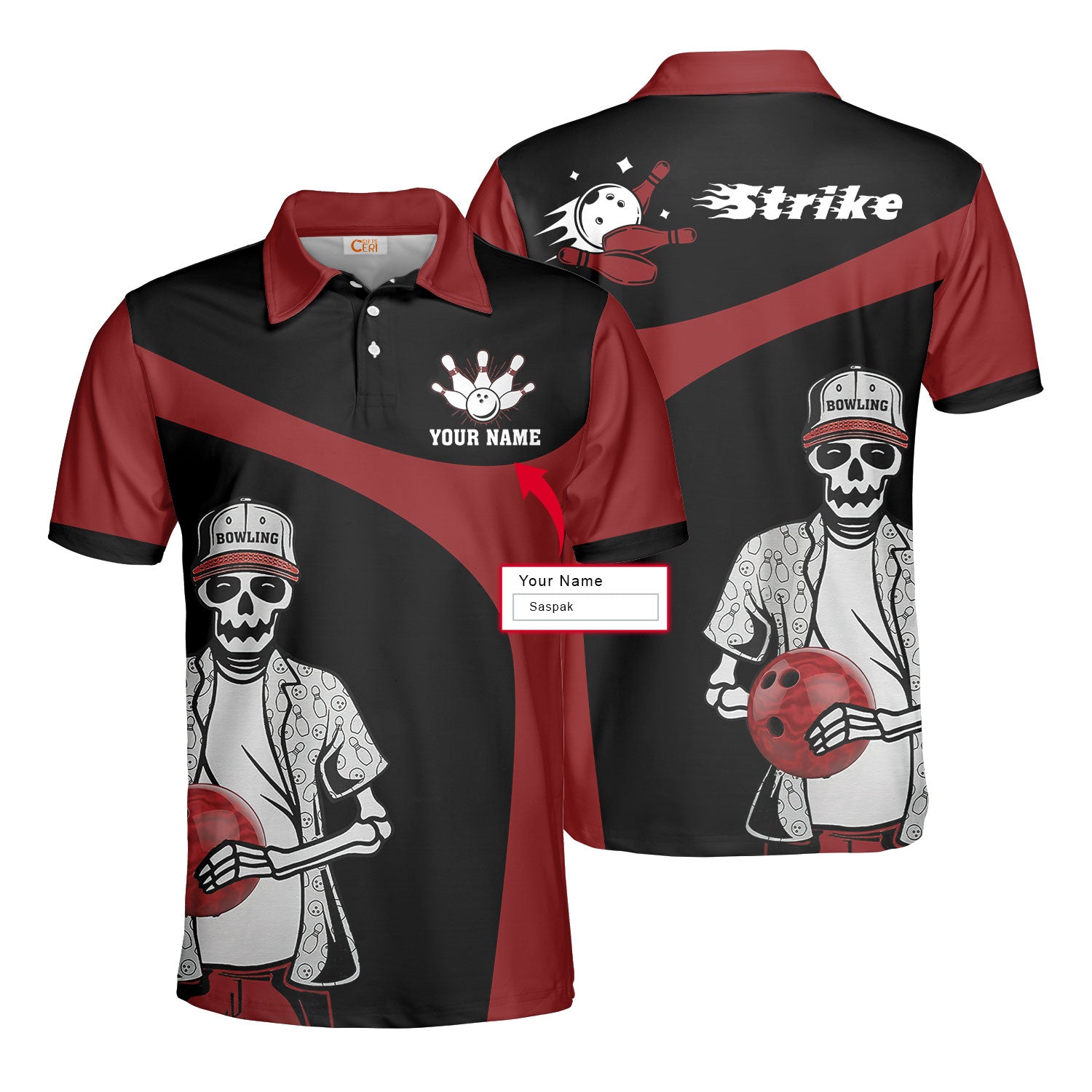Personalized Skeleton Billiards Pool Men Polo Shirt, Strike Custom Polo Shirt, Best Gift For Billiards Lovers
