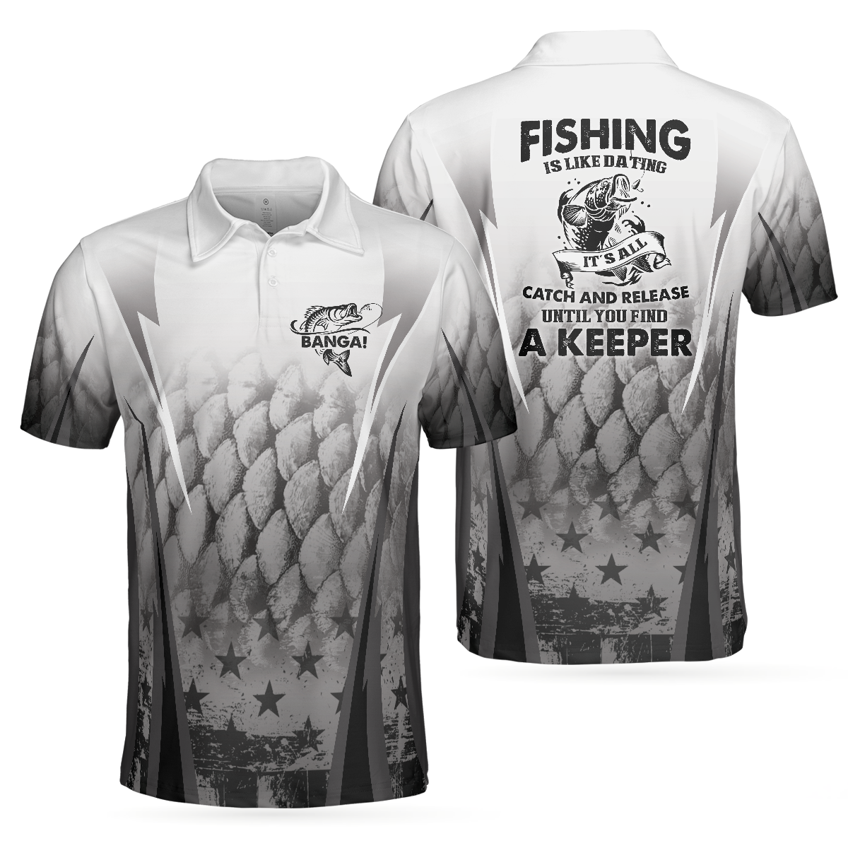 Fishing Is Like Dating Golf Men Polo Shirt, Catch A Keeper Polo Shirt, Best Fishing Shirt For Men