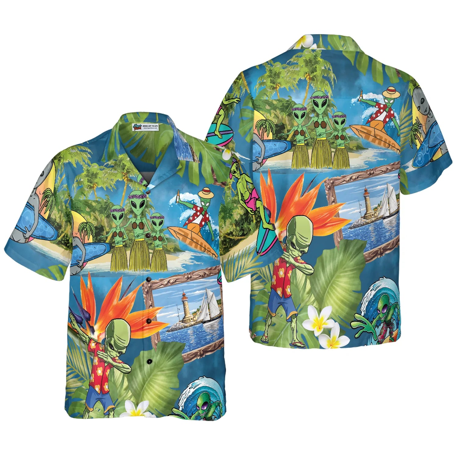 Alien Tropical Summer Hawaiian Shirt, Summer Beach Aloha Shirt For Men And Women, Perfect Gift For Friends, Husband, Boyfriend, Wife, Girlfriend, Family