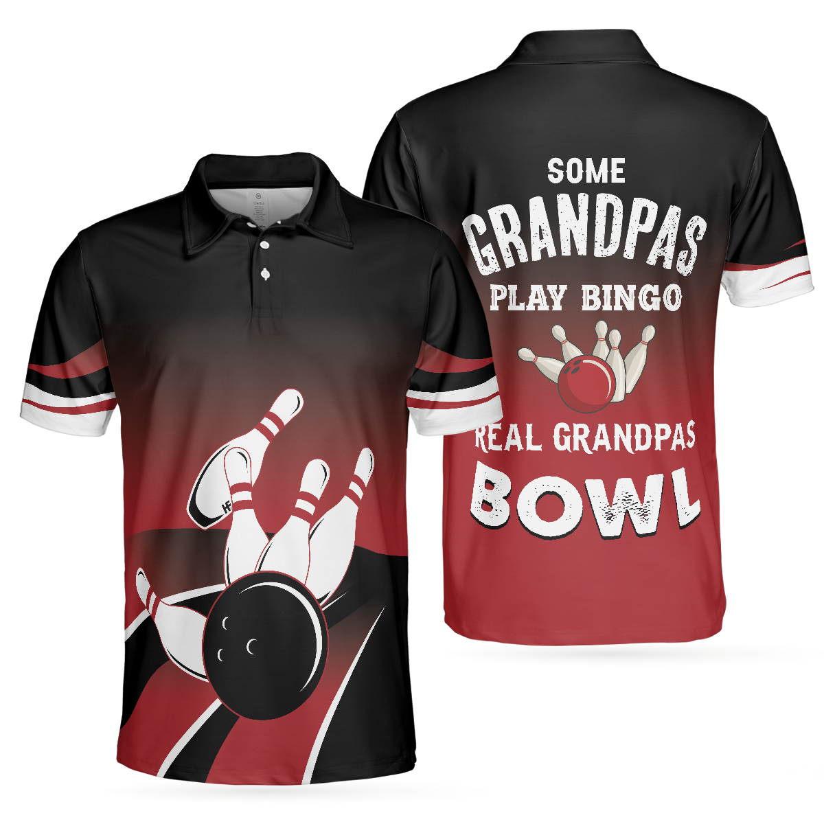 Bowling Men Polo Shirt - Some Grandpas Play Bingo Polo Shirt, Gift Idea For Bowling Fan Dad, Bowling Polo Shirt For Men - Perfect Gift For Men, Bowlers, Grandpa