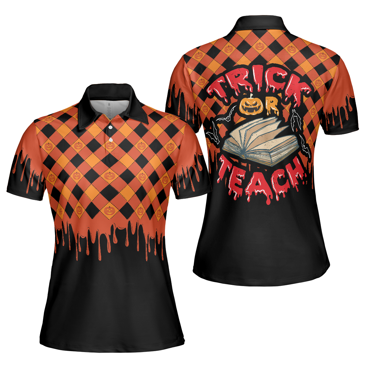 Trick or Teach Short Sleeve Women Polo Shirt, Halloween Shirt For Women - Perfect Gift For Women