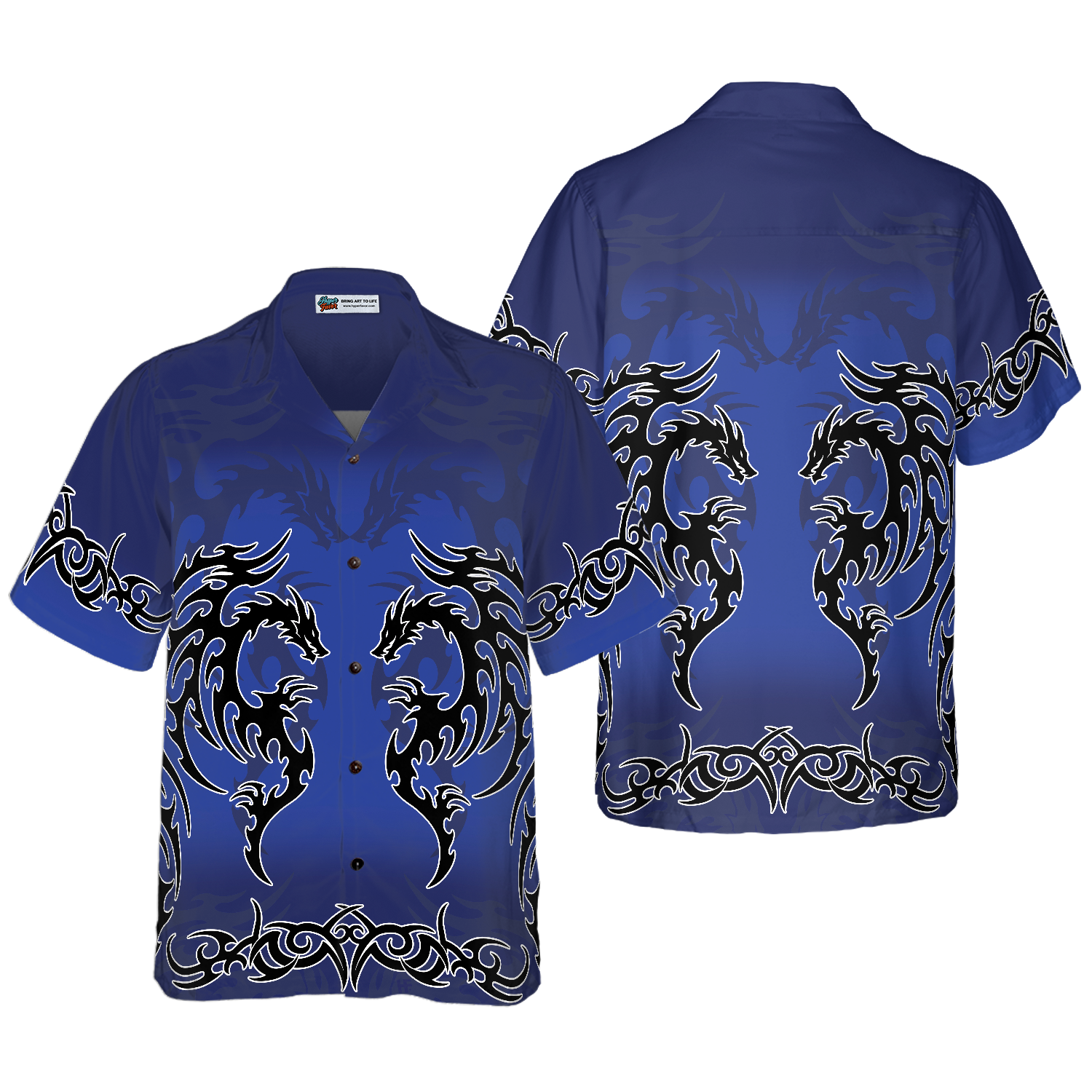 Blue Tribal Dragon Hawaiian Shirt, Best Gift For lover, Friend, Family