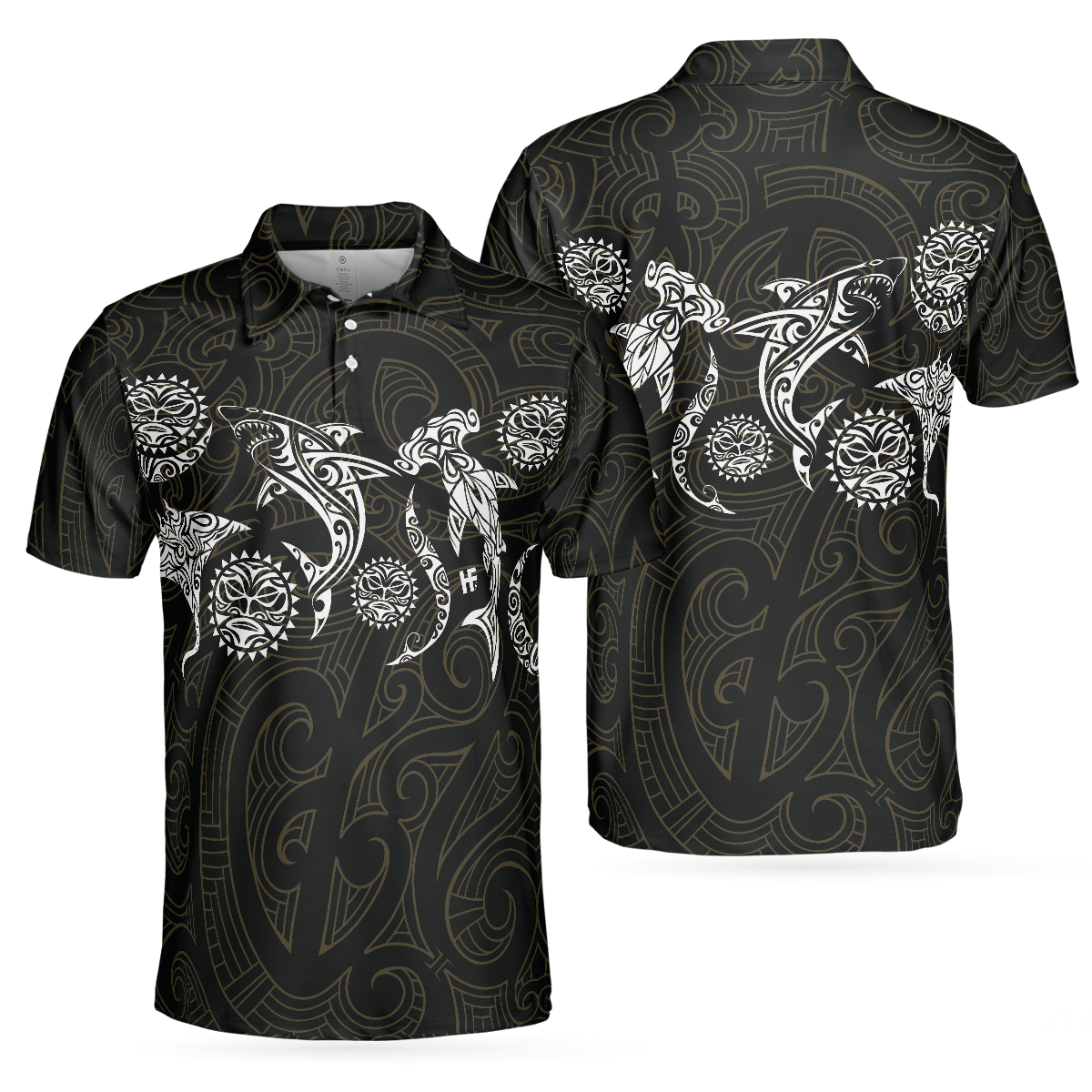 Elegant Polynesian Pattern Polo Shirt, Short Sleeve Men Polo Shirt, Golf Gift For Men, Best Gift For Men Golfers