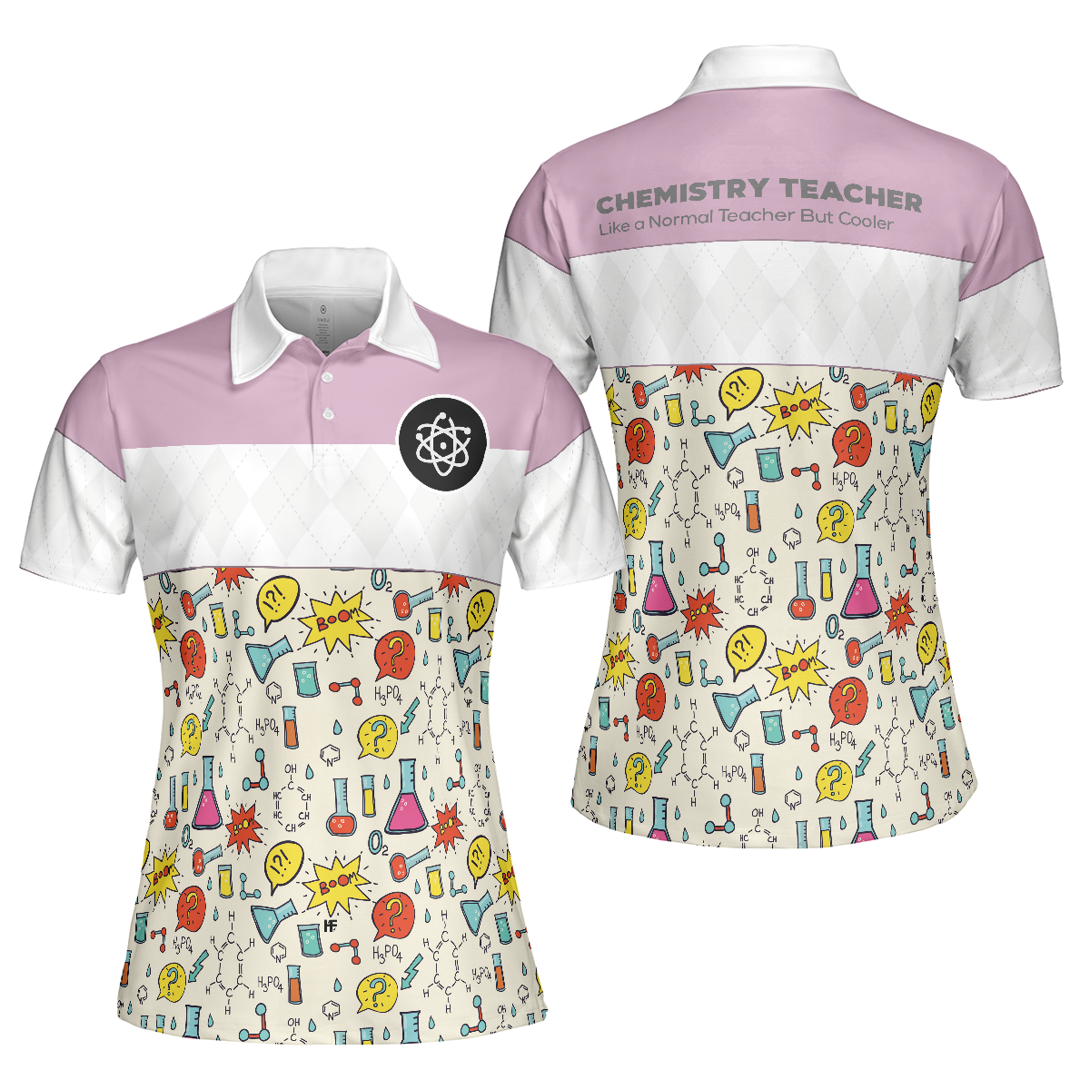 Chemistry Teacher Short Sleeve Women Polo Shirt, Pink Polo Shirt Gift For Ladies, Best Gift For Chemistry Lovers