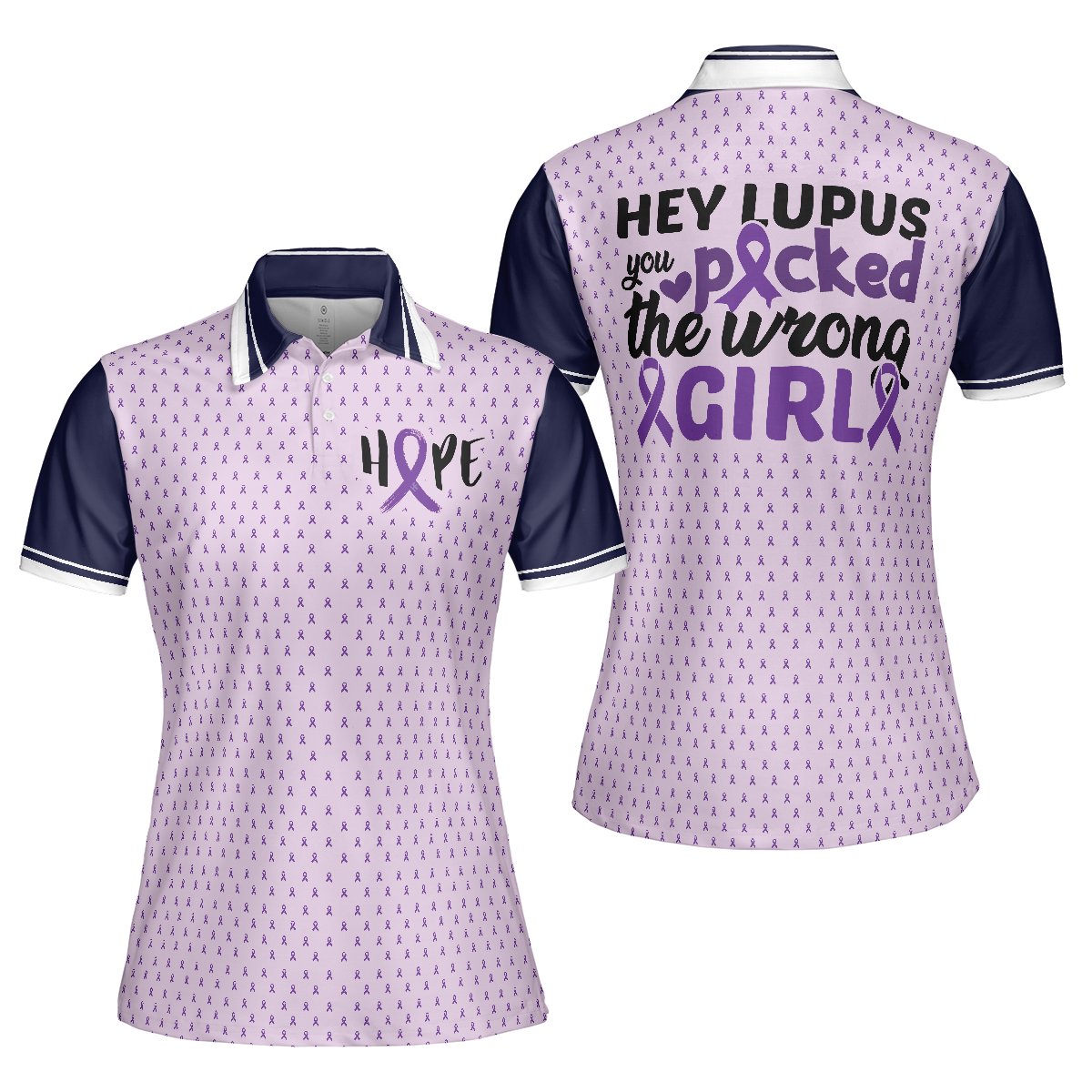 You Picked The Wrong Girl Lupus Awareness Short Sleeve Women Polo Shirt, Purple Lupus Awareness Month Shirt - Perfect Gift For Women