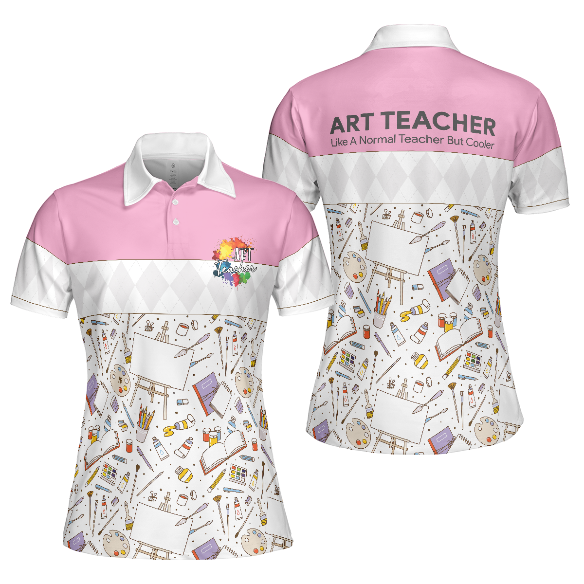 Art Teacher Short Sleeve Women Polo Shirt, Art Shirt For Women, Best Gift For Art Teacher