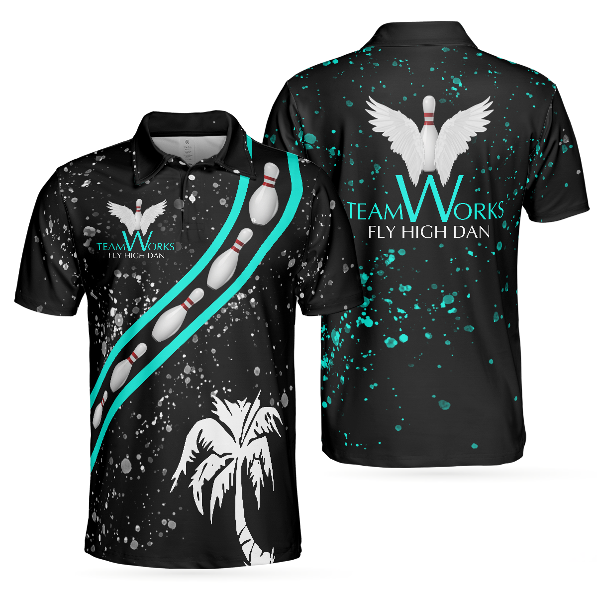 TeamWorks Bowling Team Polo Shirt, Best Bowling Shirt For Men - Perfect Gift For Men, Teamwork, Bowlers