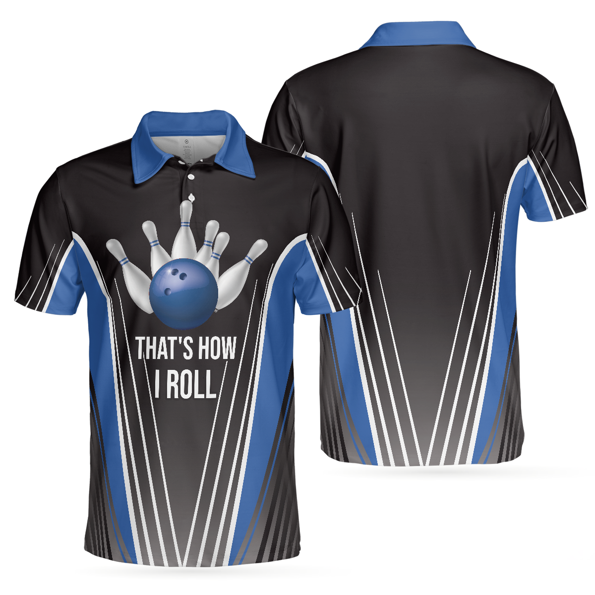 That's How I Roll Bowling Short Sleeve Polo Shirt, Digital Bowling Alley Polo Shirt, Best Bowling Shirt - Perfect Gift For Men