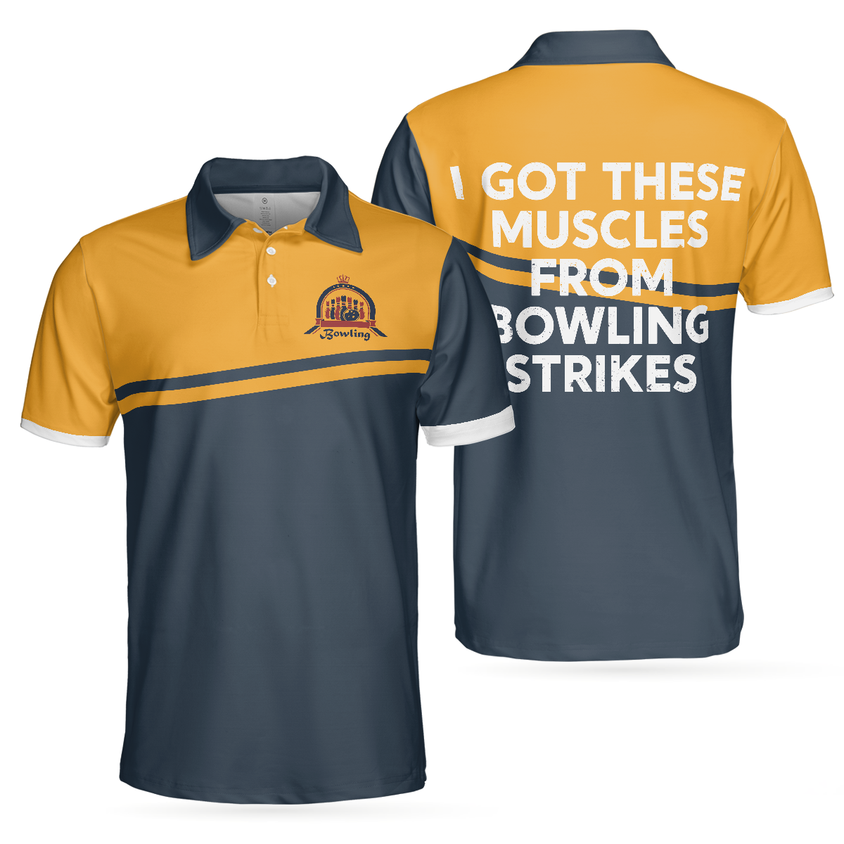 I Got These Muscles From Bowling Strikes Polo Shirt, Bowling Polo Shirt, Bowling Shirt For Men