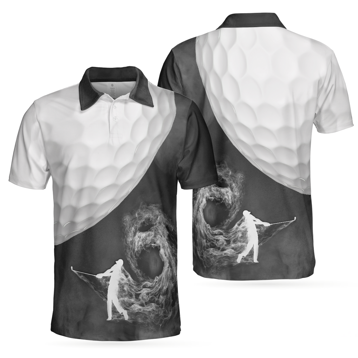 Golf Ball And Golfer With Smoke Golf Men Polo Shirt, Smoke Golf Player Polo Shirt, Best Golf Shirt For Men