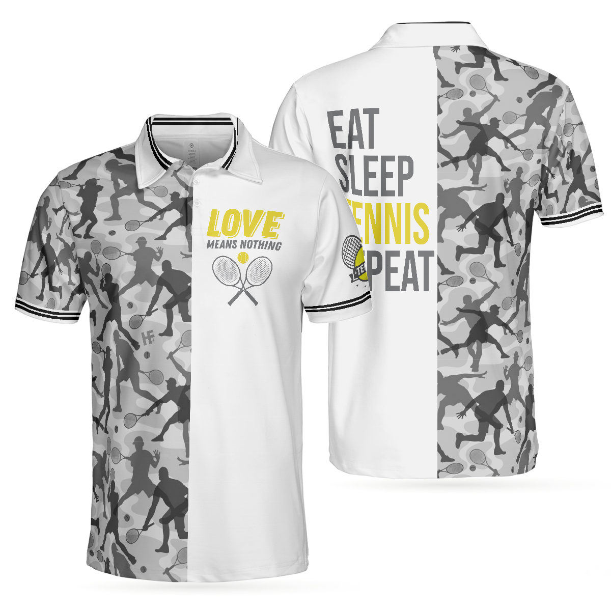 Tennis Men Polo Shirt, Eat Sleep Tennis Repeat Shirt For Male Players, Best Tennis Themed Polo Shirt, Tennis Gift For Men