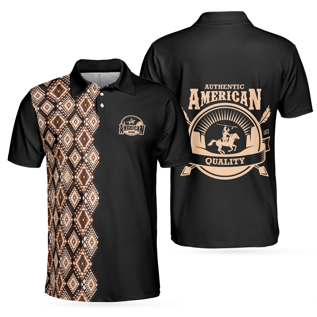 American Indian Polo Shirt, Navajo Pattern Shirt For Men And Women, American Themed Polo Style Shirt