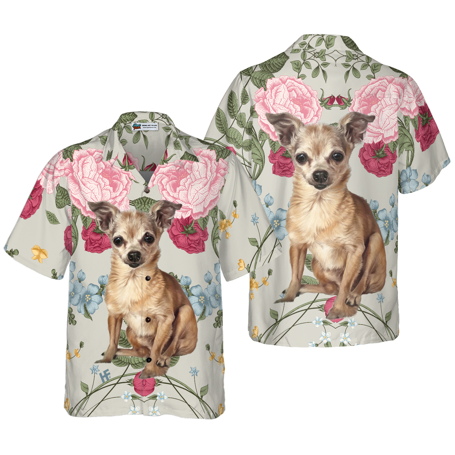 Chihuahua Floral Shirt Hawaiian Shirt, Best Gift For Chihuahua Lover, Husband, Wife, Boyfriend, Girlfriend, Friend, Family