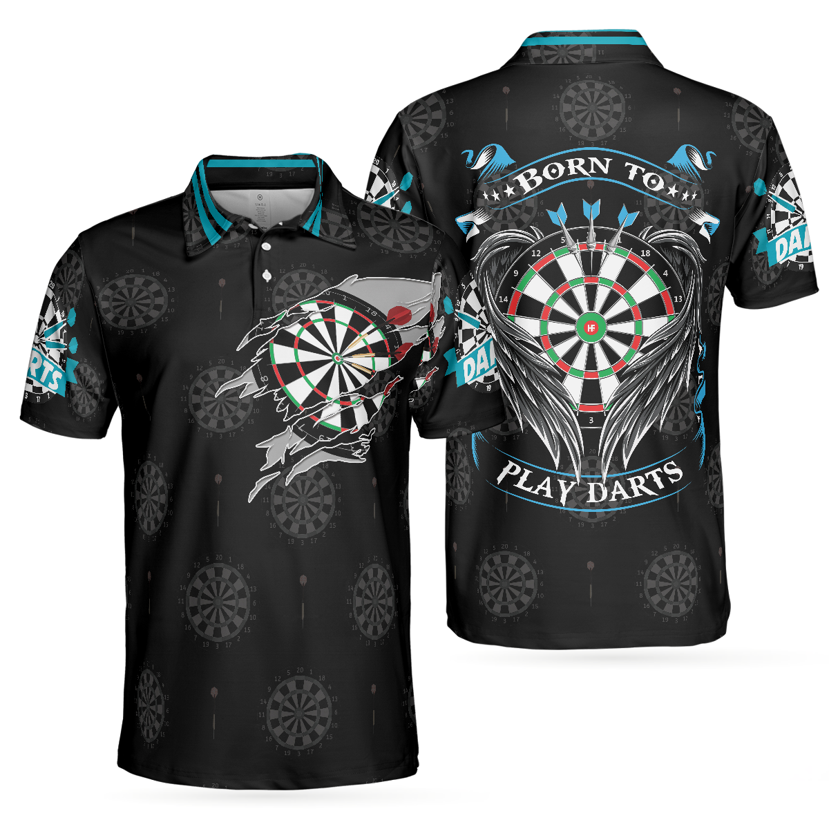 Men Polo Shirt - Born To Play Darts Shirt For Men Polo Shirt, Black Darts Shirt, Top Gift Idea For Male Darts Players - Best Polo Shirt For Men