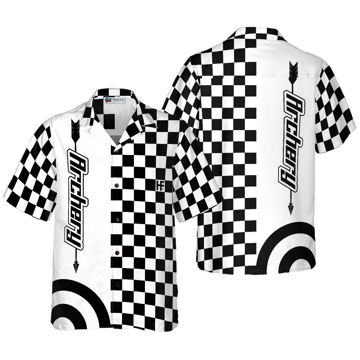 Checkerboard Style Archery Hawaiian Shirt, Best Gift For lover, Friend, Family