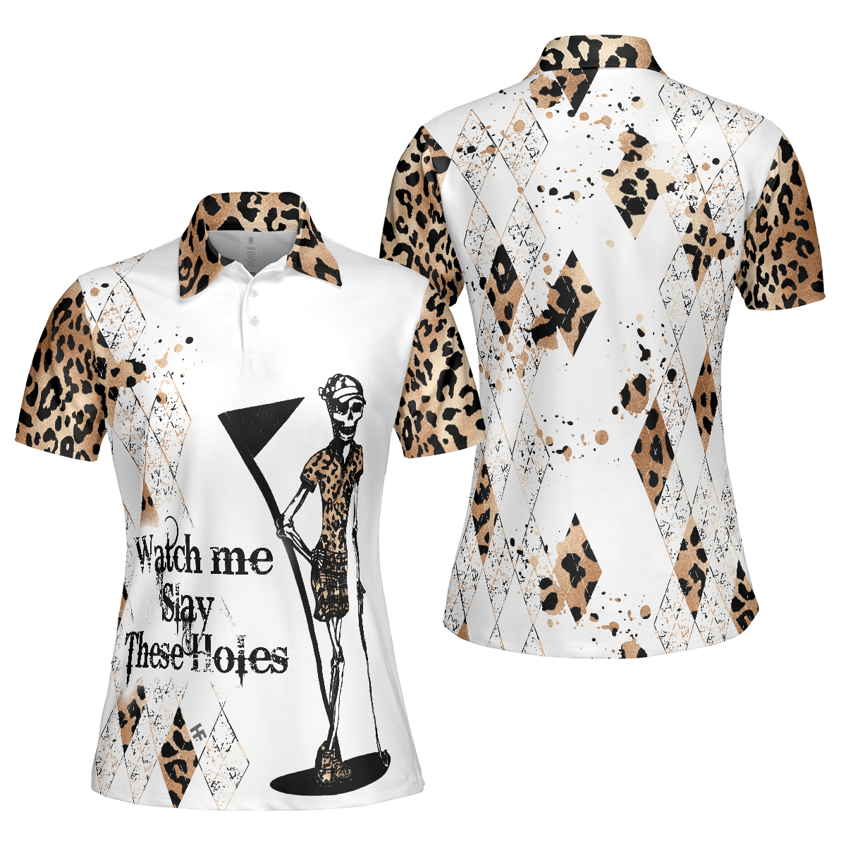 Golf Women Polo Shirt, Watch Me Slay These Holes Women Polo Shirt, Panther Skin Pattern Polo Shirt - Perfect Gift For Ladies, Golfers