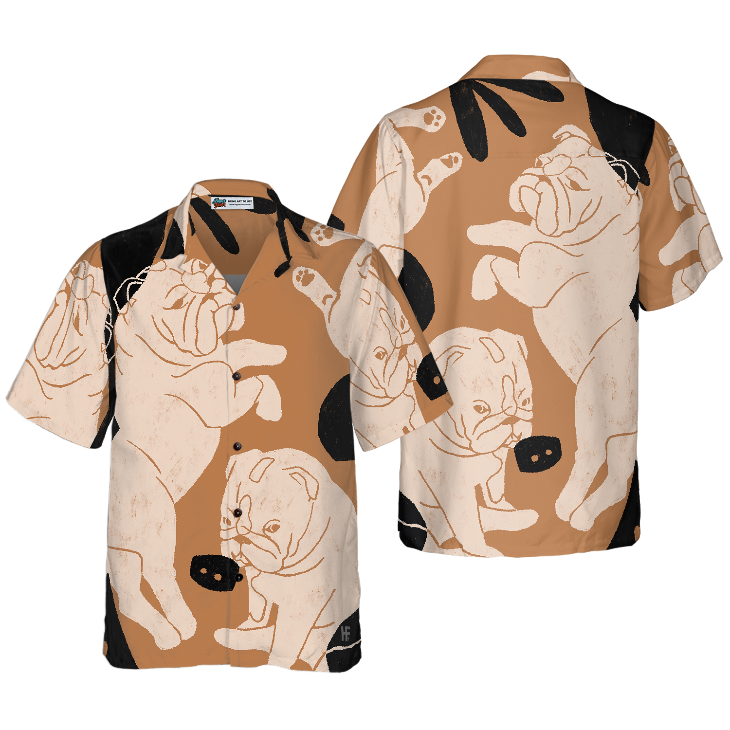 Bulldog Illustration Hawaiian Shirt, Best Gift For Bulldog Lover, Friend, Family