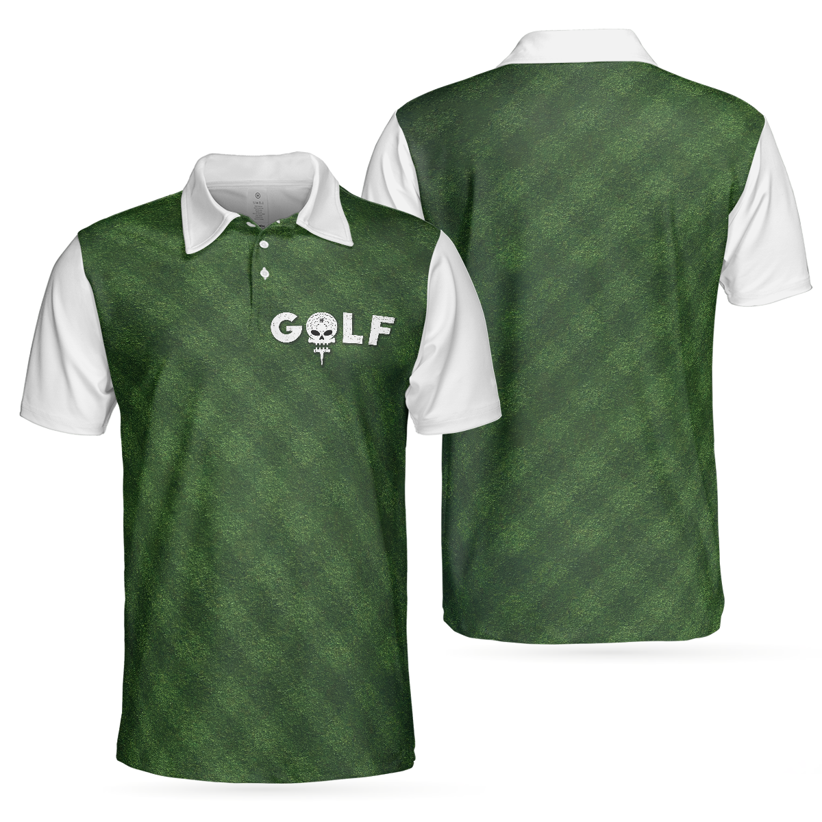 Golf Green Background Men Polo Shirt, Classic Green Golf Shirt For Men, Cool Gift For Golfers, Unique Male Golf Gift