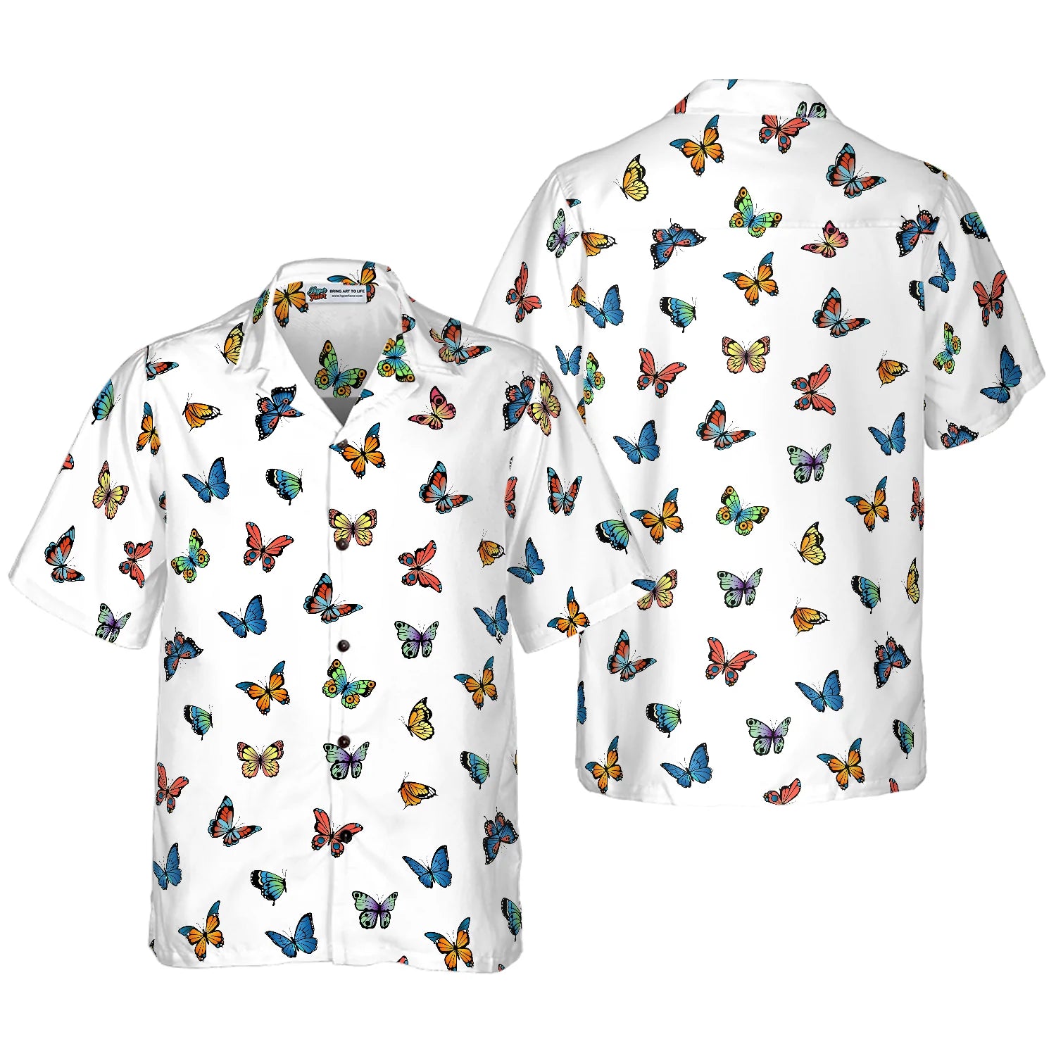 Beautiful Butterflies Hawaiian Shirt, Colorful Butterfly Aloha Shirt For Men And Women, Perfect Gift For Butterfly Lovers, Friends, Husband, Boyfriend, Family