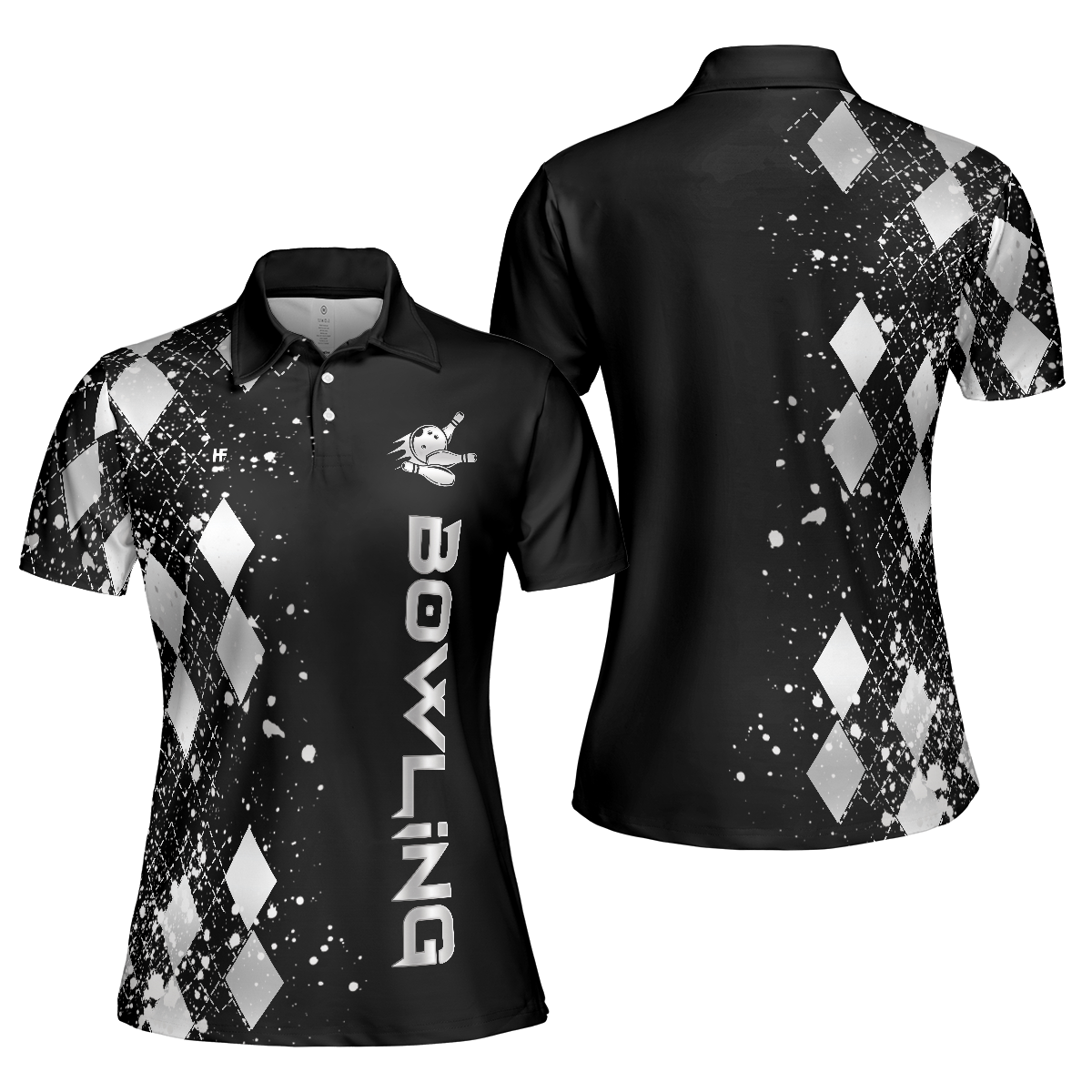 Silver Bowling Short Sleeve Women Polo Shirt, Female Bowling Polo Shirt, Bowling Gift For Female Players - Perfect Gift For Women, Ladies