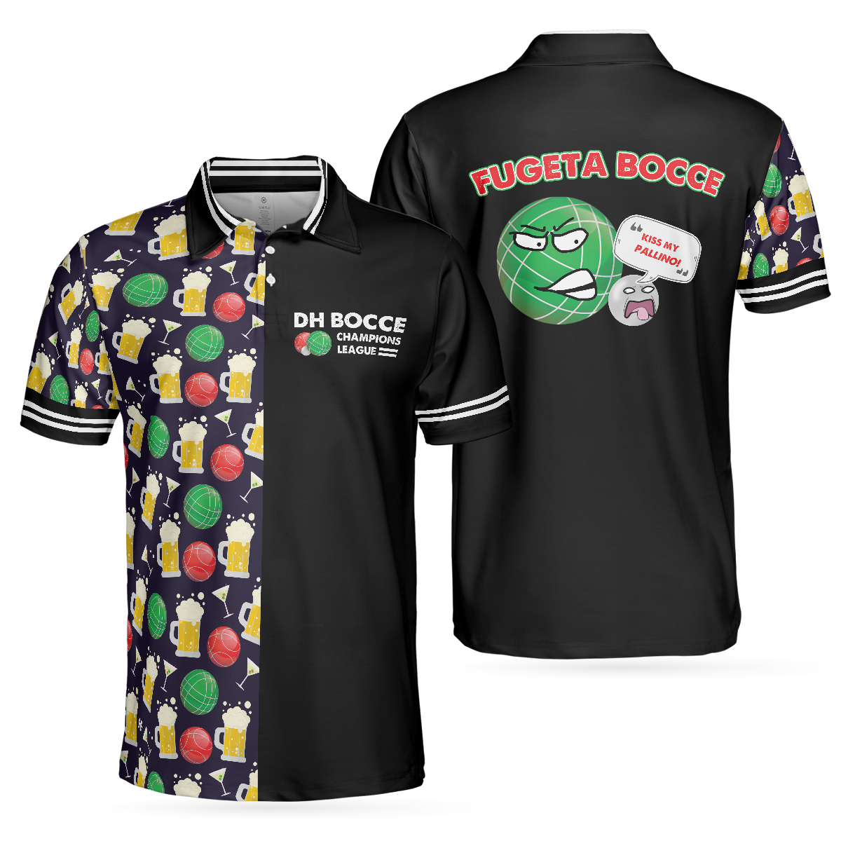 DH BOCCE Champions League Polo Shirt, Short Sleeve Men Polo Shirt, Best Gift For Men , Gift For Champion League Lovers