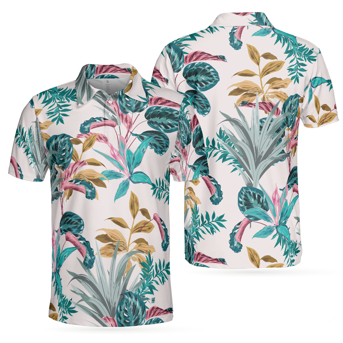 Exotic Tropical Plants Men Polo Shirt, Best Tropical Plant Polo Shirt For Adults, Tropical Themed Shirt