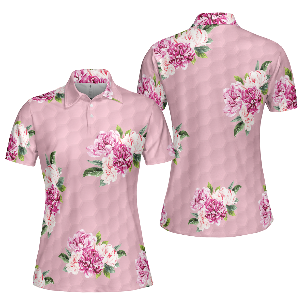 Golf Women Polo Shirt, Watercolor Flowers Short Sleeve Women Polo Shirt - Perfect Gift For Women, Ladies