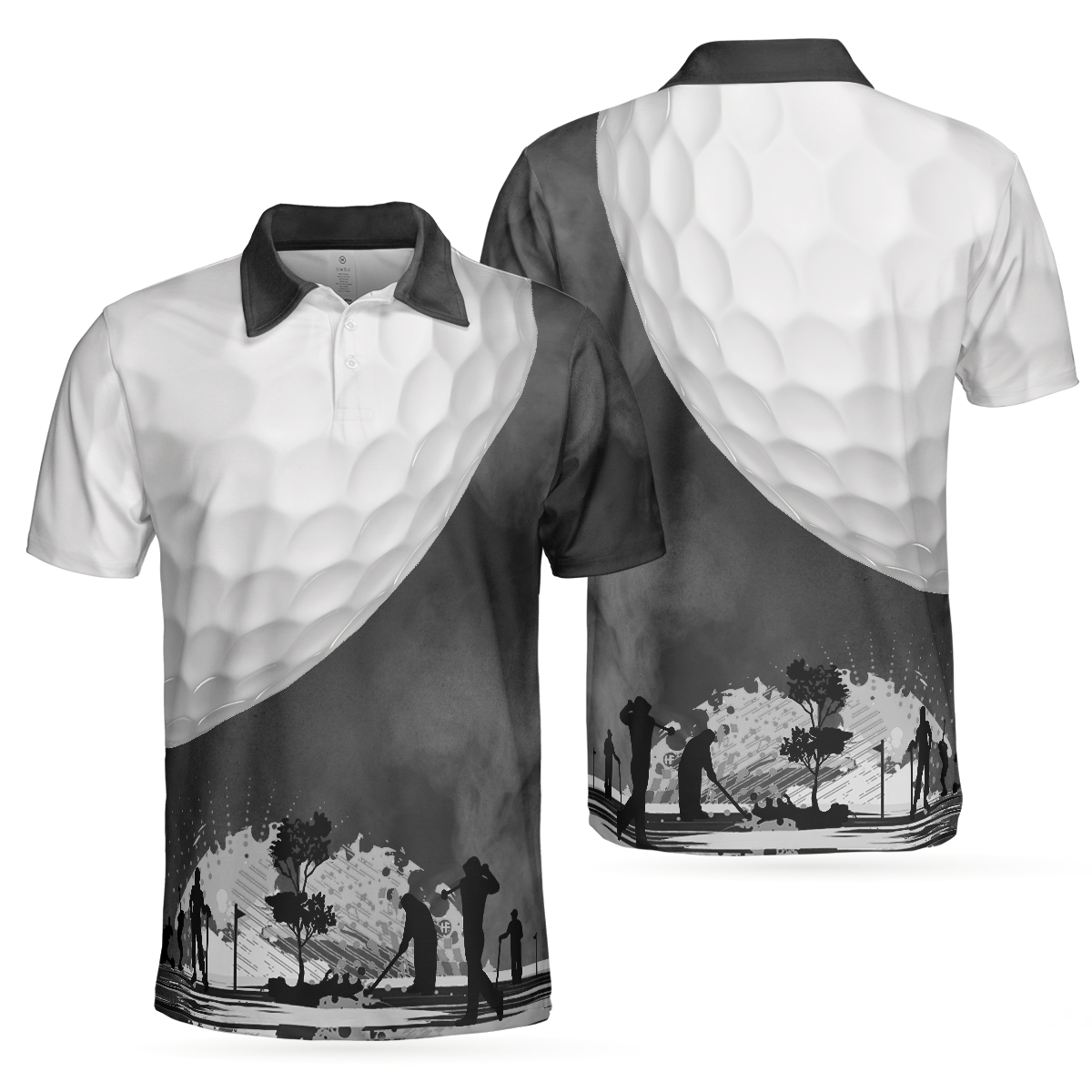 Golf Ball And Smoke Background Golf Men Polo Shirt, Smoke Golf Player Polo Shirt, Best Golf Shirt For Men