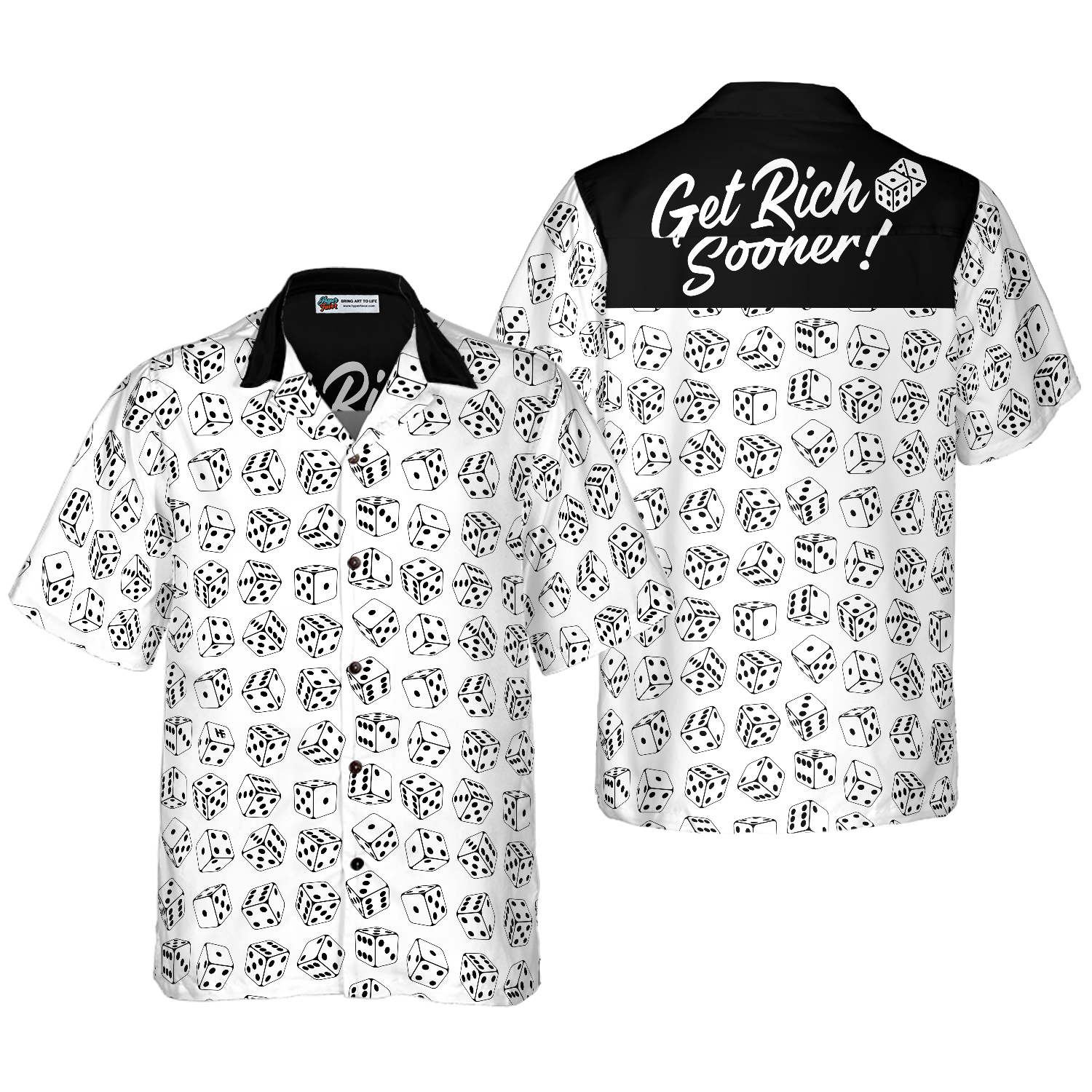 Casino Dice Pattern Get Rich Sooner Hawaiian Shirt, Best Gift For Husband, Wife, Boyfriend, Girlfriend, Friend, Family