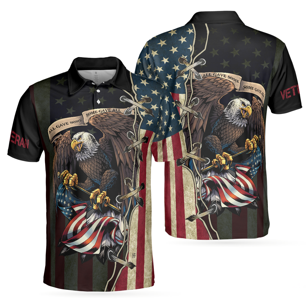 American Bald Eagle Shirt Design Men Polo Shirt, All Gave Some Some Gave All Veteran Polo Shirt, Patriotic Shirt For Veterans