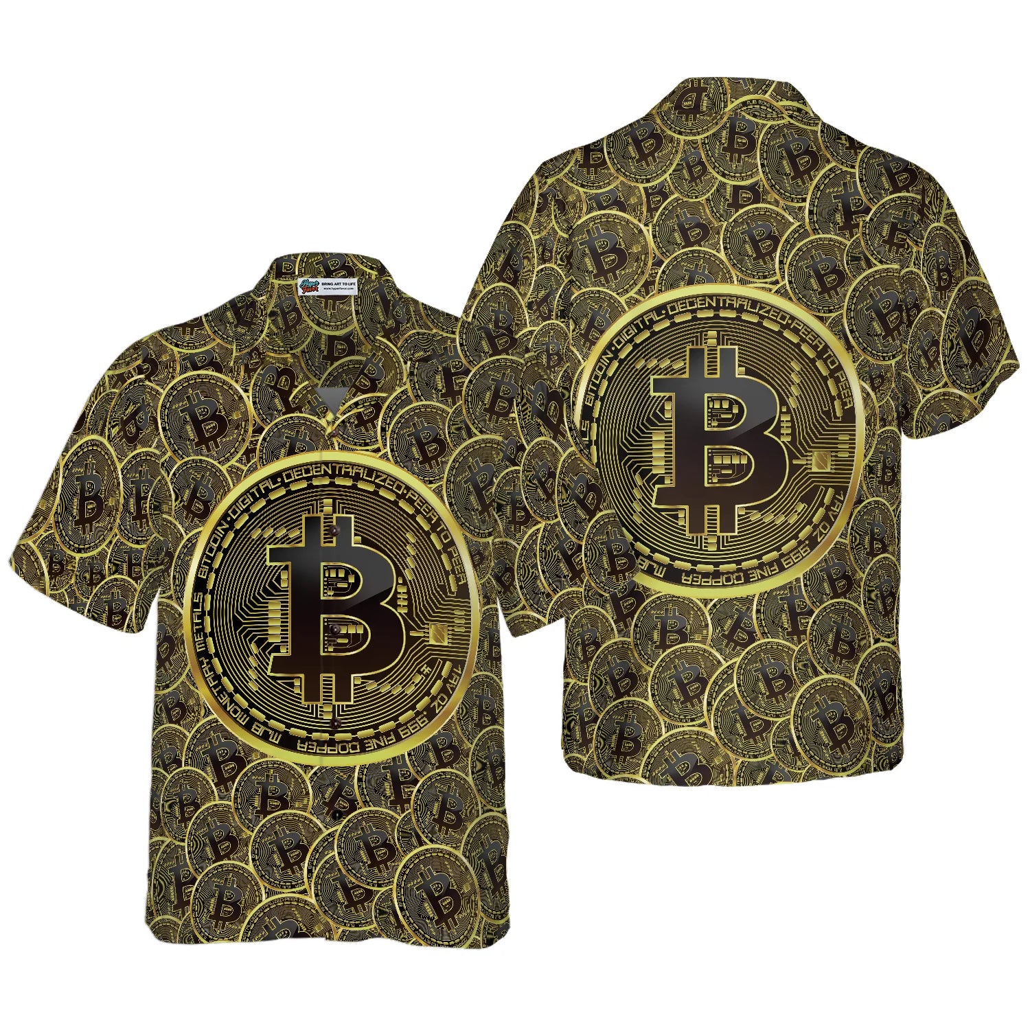 Bitcoins Hawaiian Shirt, Bitcoins Aloha Shirt For Men - Perfect Gift Husband, Boyfriend, Family, Friends