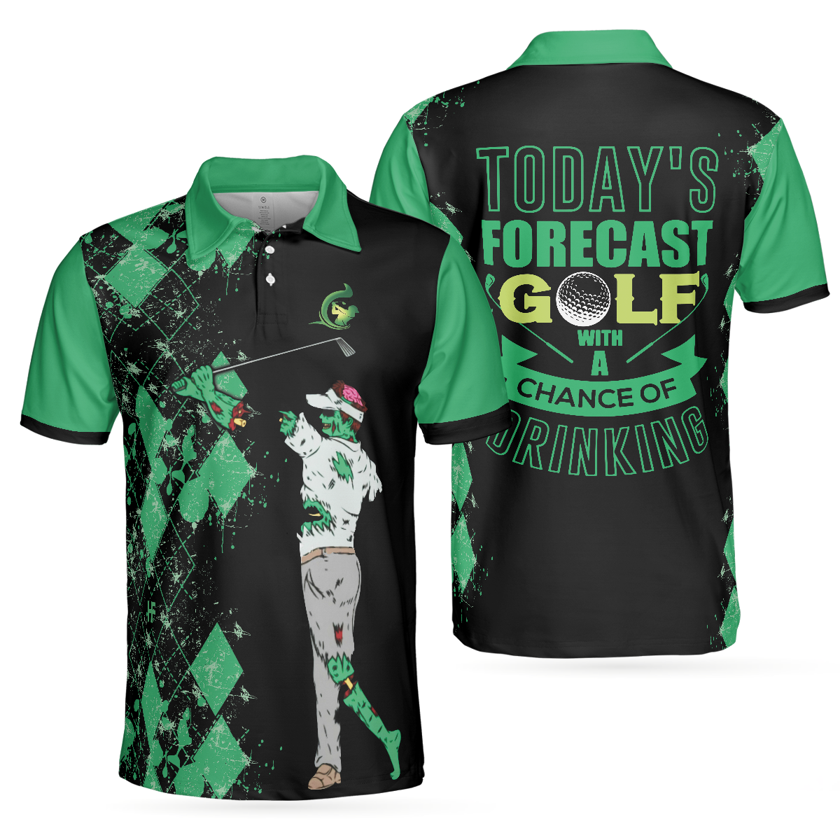 Today's Forecast For Zombie Golfer Golf Polo Shirt, Smart Golf Shirt - Perfect Gift For Women