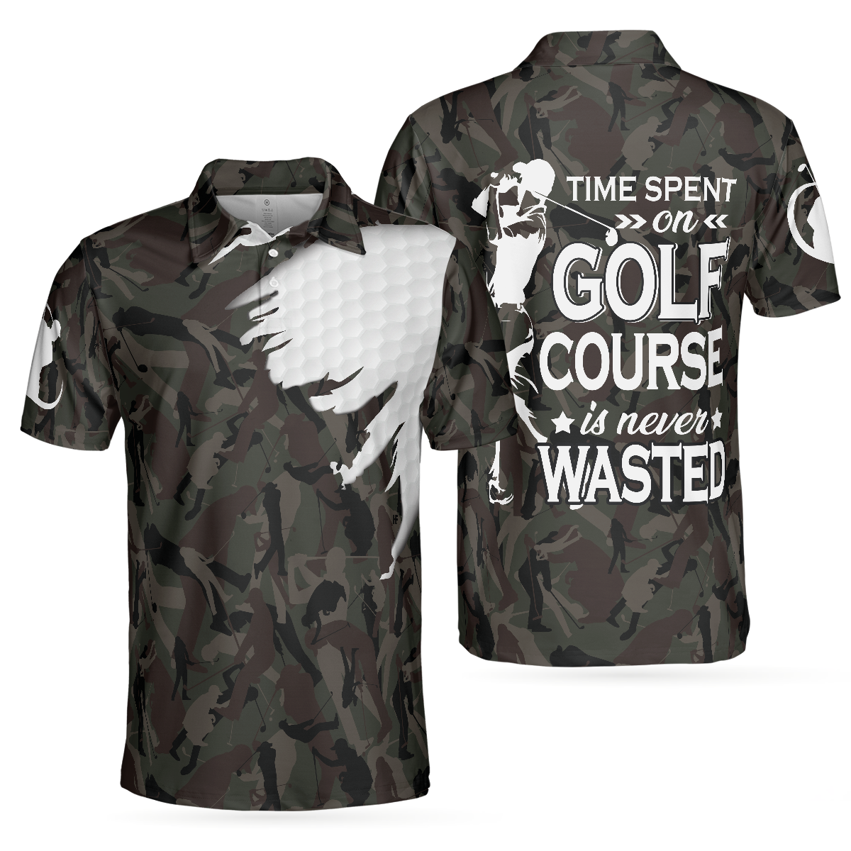 Time Spent On Golf Course Polo Shirt, Camouflage Golf Shirt With Sayings, Best Golf Shirt - Perfect Gift For Women