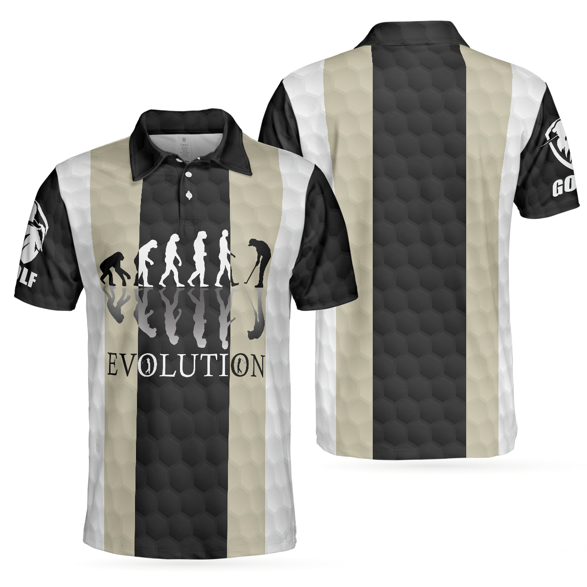 Elegant Men Golfer Evolution Golf Polo Shirt, Unique Golf Shirt For Men, Polo Shirt Gift For Men , Best Gift For Men Golfers