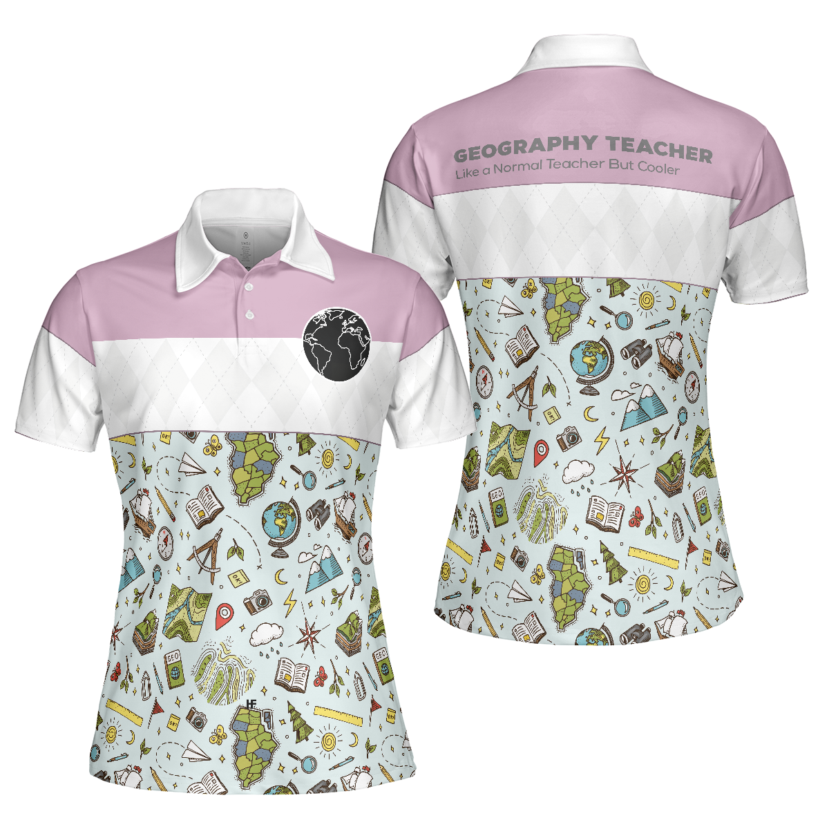 Geography Teacher Short Sleeve Women Polo Shirt, Geography Teacher Like A Normal Teacher But Cooler Shirt For Women, Gift For Geography Teacher