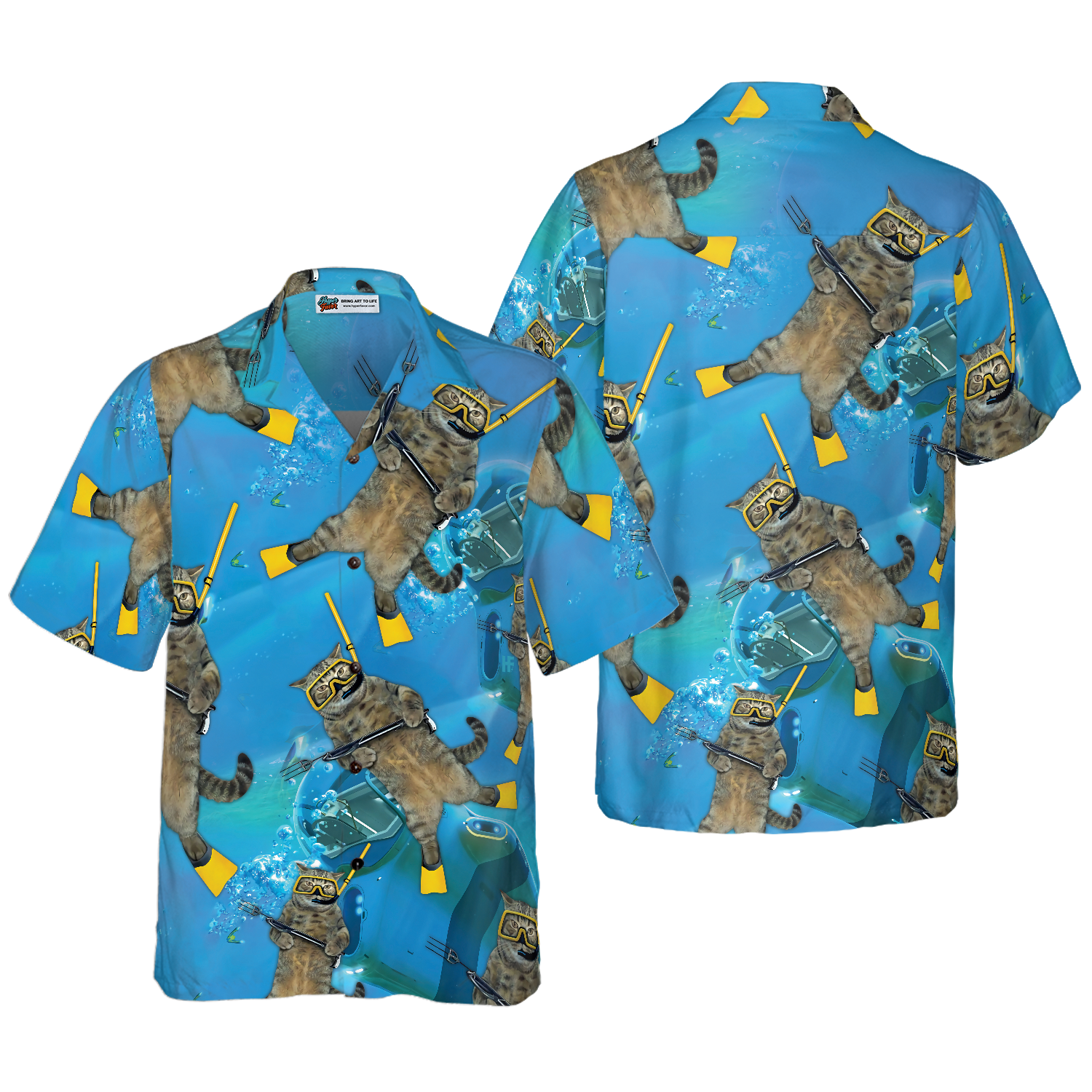 Cat Diver Hawaiian Shirt, Best Gift For Cat Lover, Husband, Wife, Boyfriend, Girlfriend, Friend, Family
