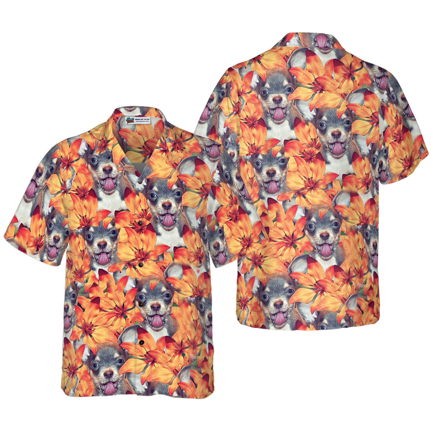 Chihuahua Puppies And Summer Flowers Hawaiian Shirt, Best Gift For Chihuahua Lover, Husband, Wife, Boyfriend, Girlfriend, Friend, Family
