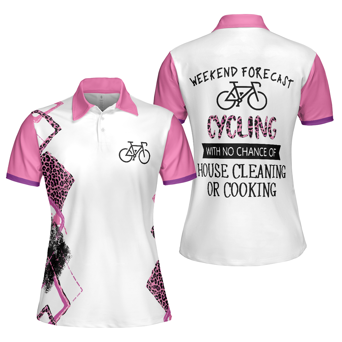 Cycling With No Chance Of House Cleaning Or Cooking - Cycling Short Sleeve Women Polo Shirt