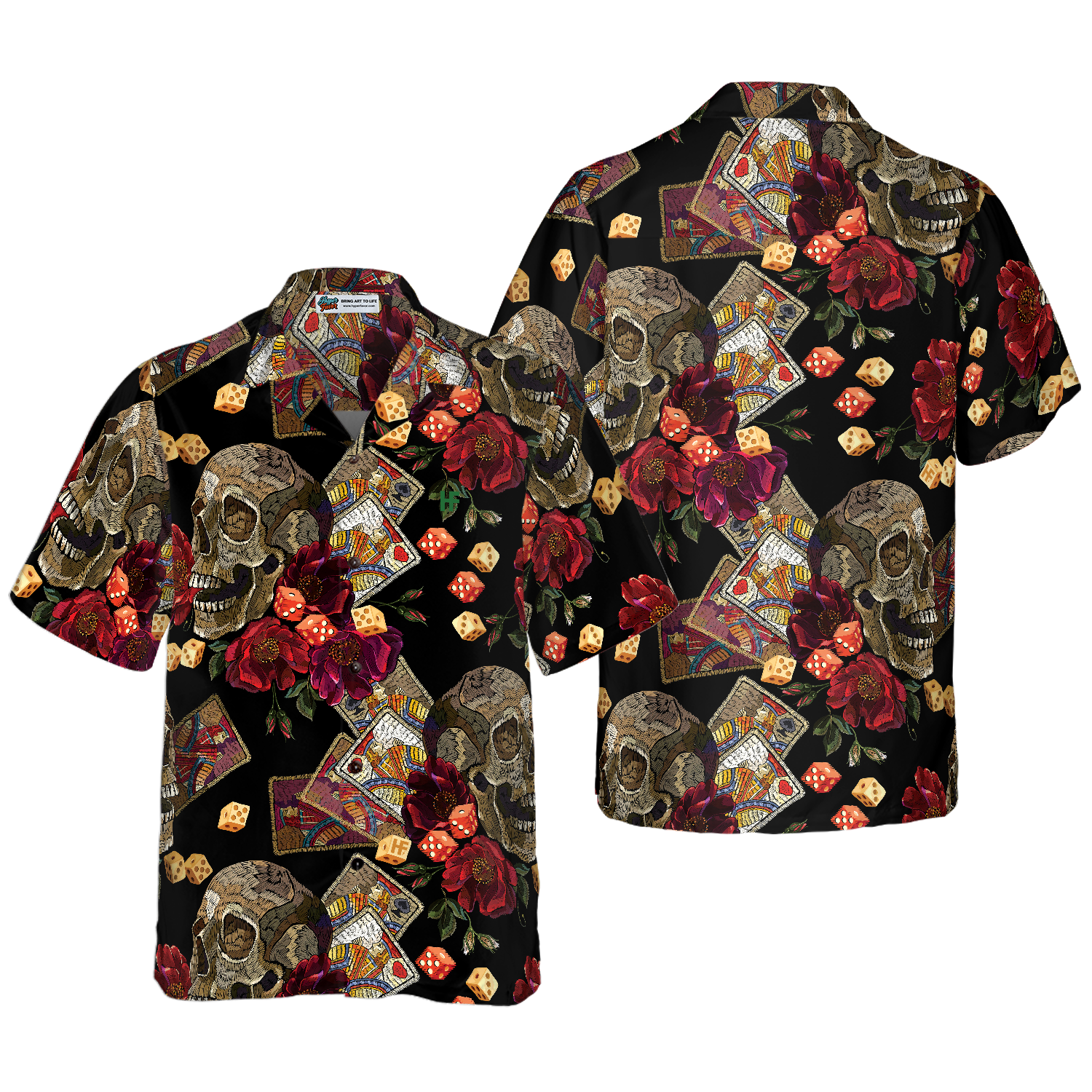 Casino Skull Colorful Hawaiian Shirt, Best Gift For Husband, Wife, Boyfriend, Girlfriend, Friend, Family