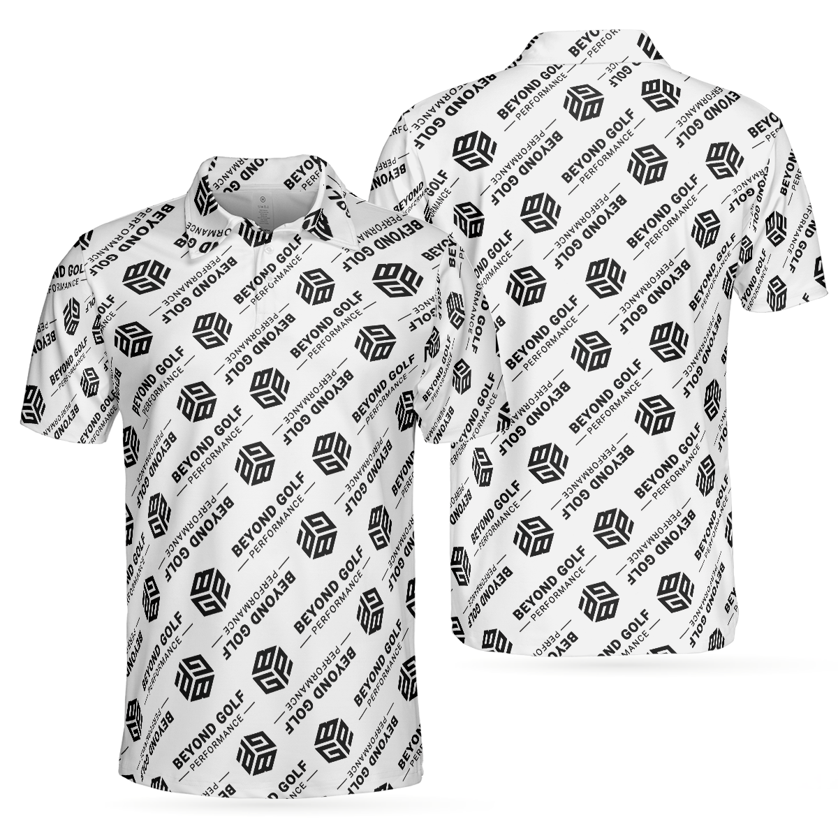 Beyond Golf Performance Logo Pattern Men Polo Shirt, Best Golf Shirt For Men, Gift For Golfers