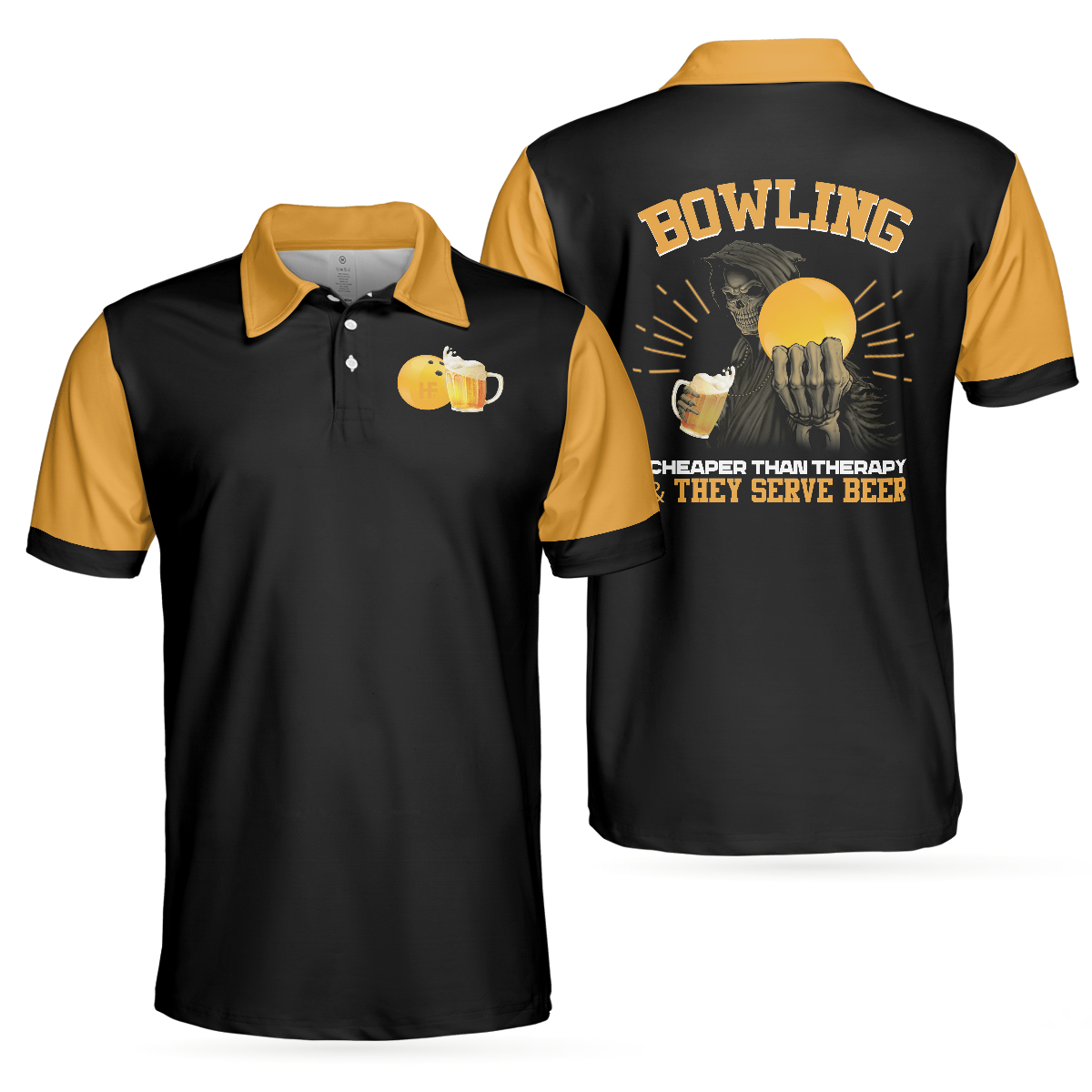 Bowling Men Polo Shirt - Bowling Therapy Polo Shirt, Funny Bowling Polo Shirt - Perfect Gift For Friend, Family, Bowling Lovers