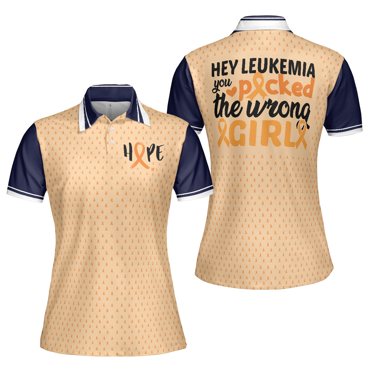 You Picked The Wrong Girl Leukemia Awareness Short Sleeve Women Polo Shirt, Leukemia Shirt For Women, Gift For Someone With Leukemia - Perfect Gift For Women